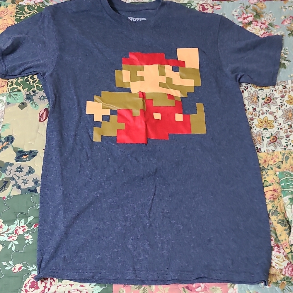 Nintendo Vintage Super Mario Womens Blue T-Shirt